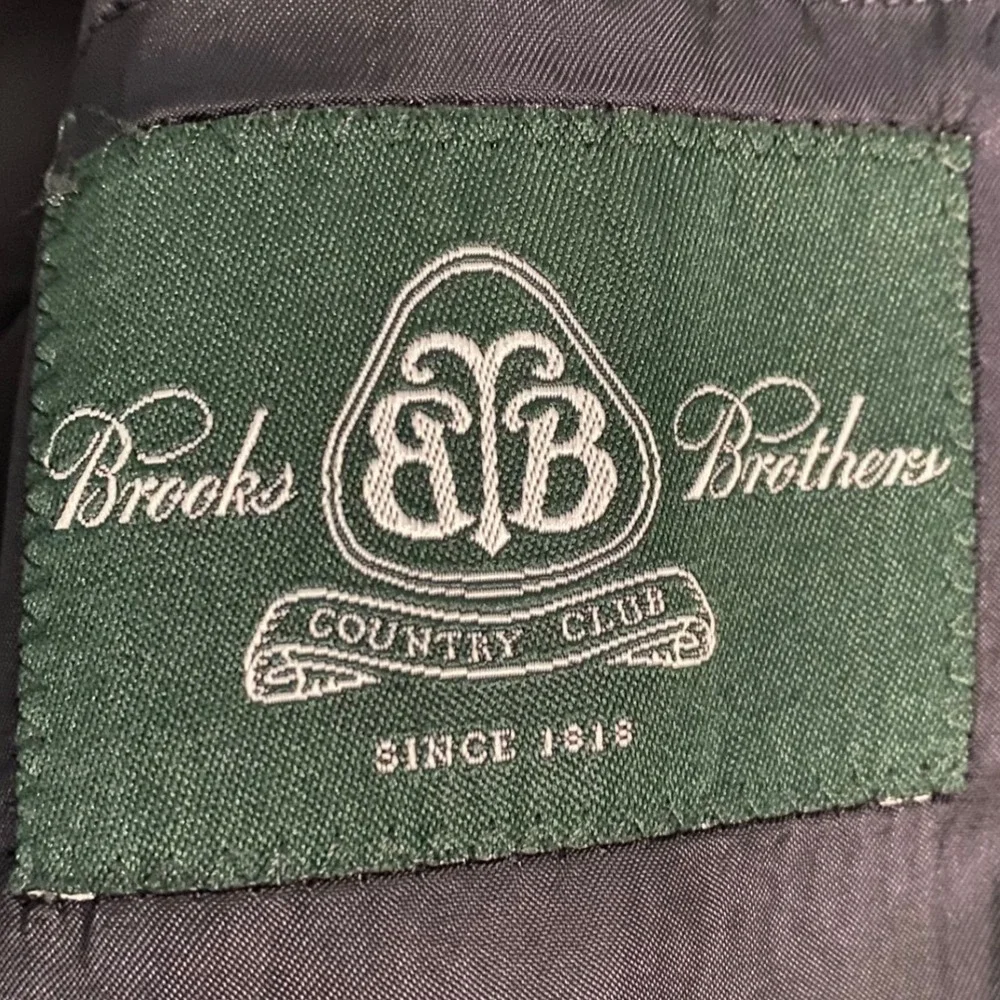 Brooks Brothers Country Club Navy Blazer Loro Piana Super 120s Wool USA 50R Gold